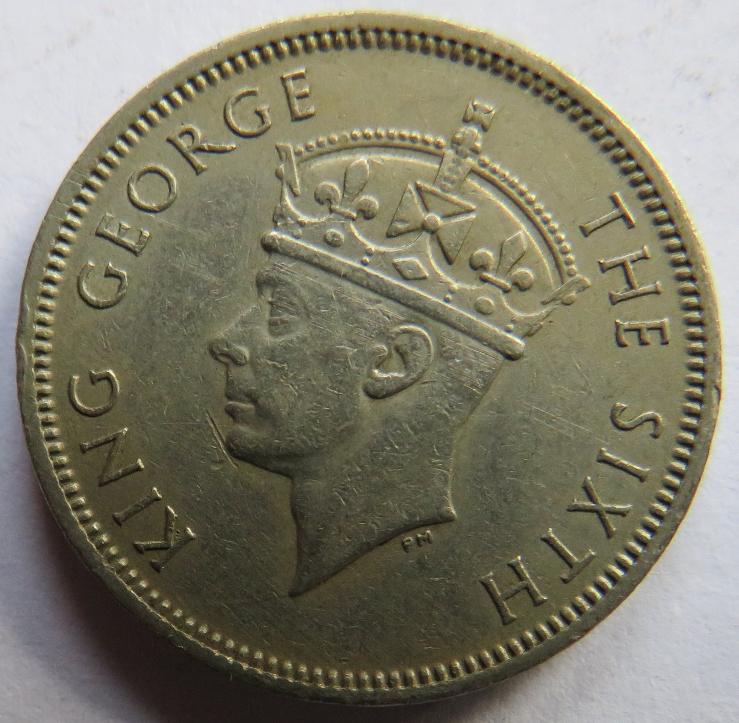 1950 King George VI Mauritius Half-Rupee Coin