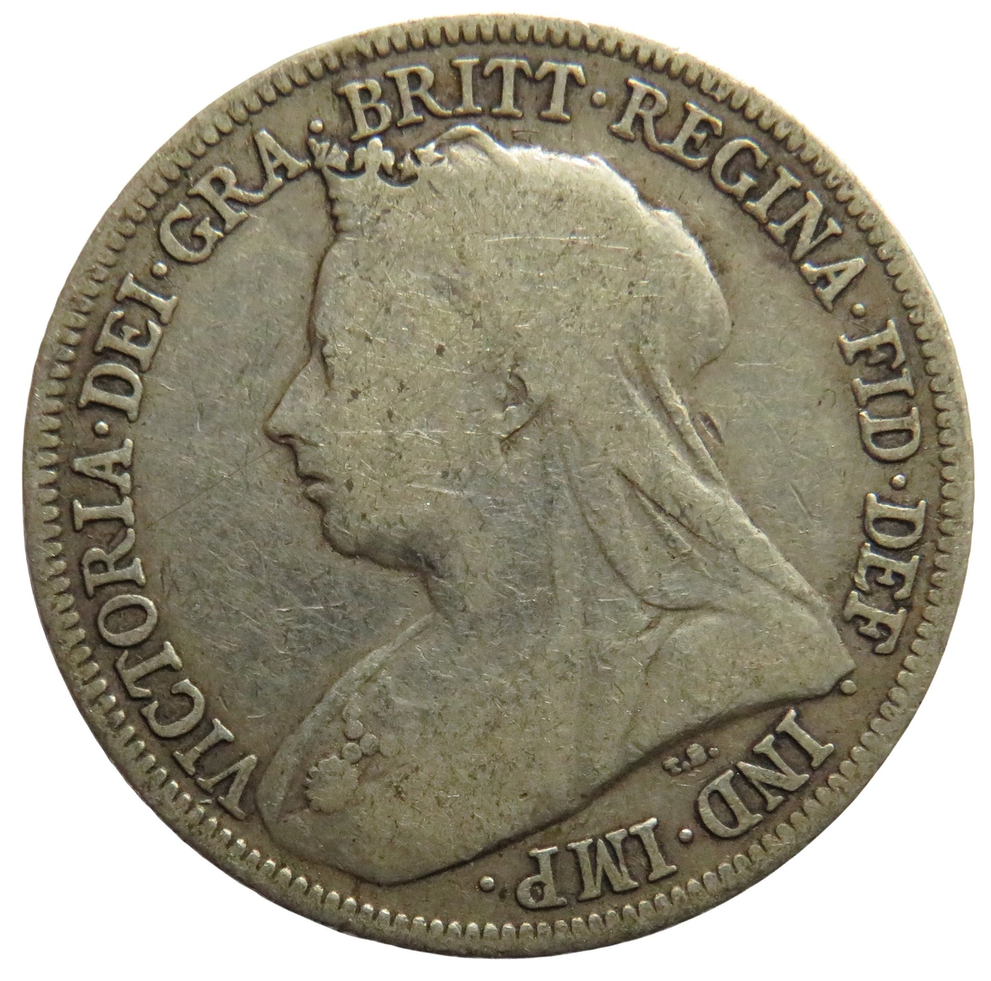 1899 Queen Victoria Silver One Shilling Coin - Great Britain
