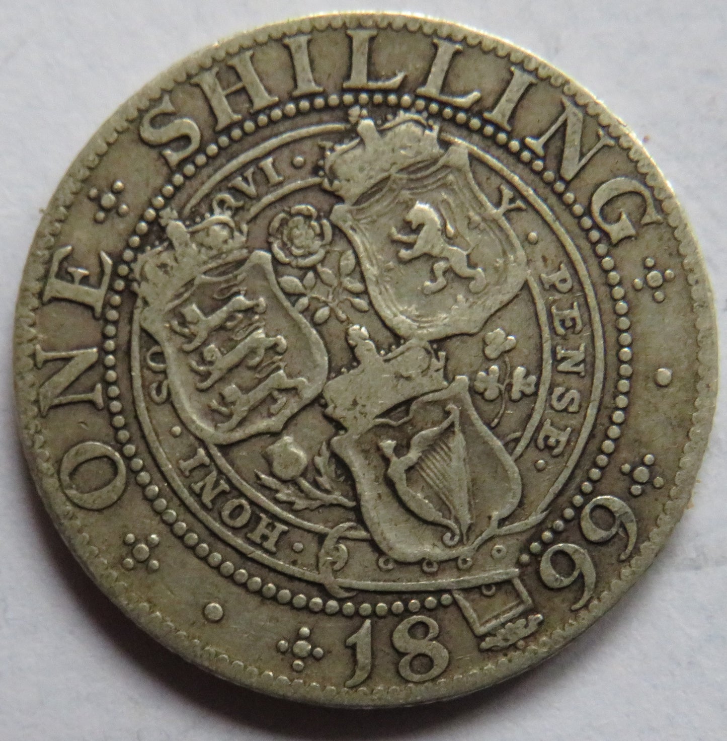 1899 Queen Victoria Silver One Shilling Coin - Great Britain