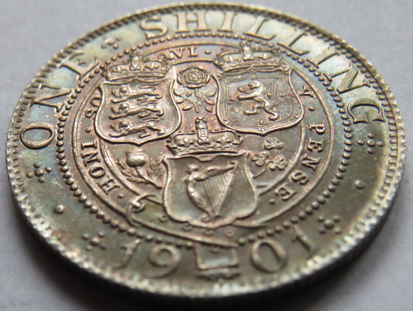1901 Queen Victoria Silver One Shilling Coin UNC - Great Britain