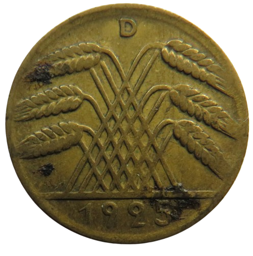 1925-D Germany - Weimar Republic 10 Reichspfennig Coin