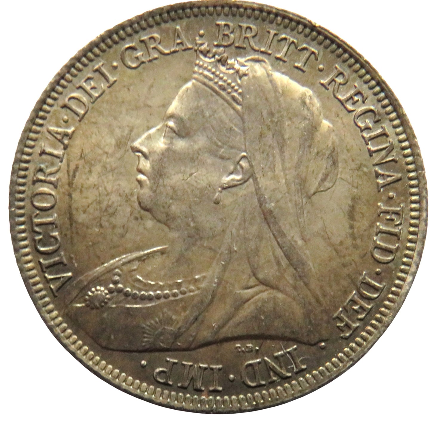 1901 Queen Victoria Silver One Shilling Coin UNC