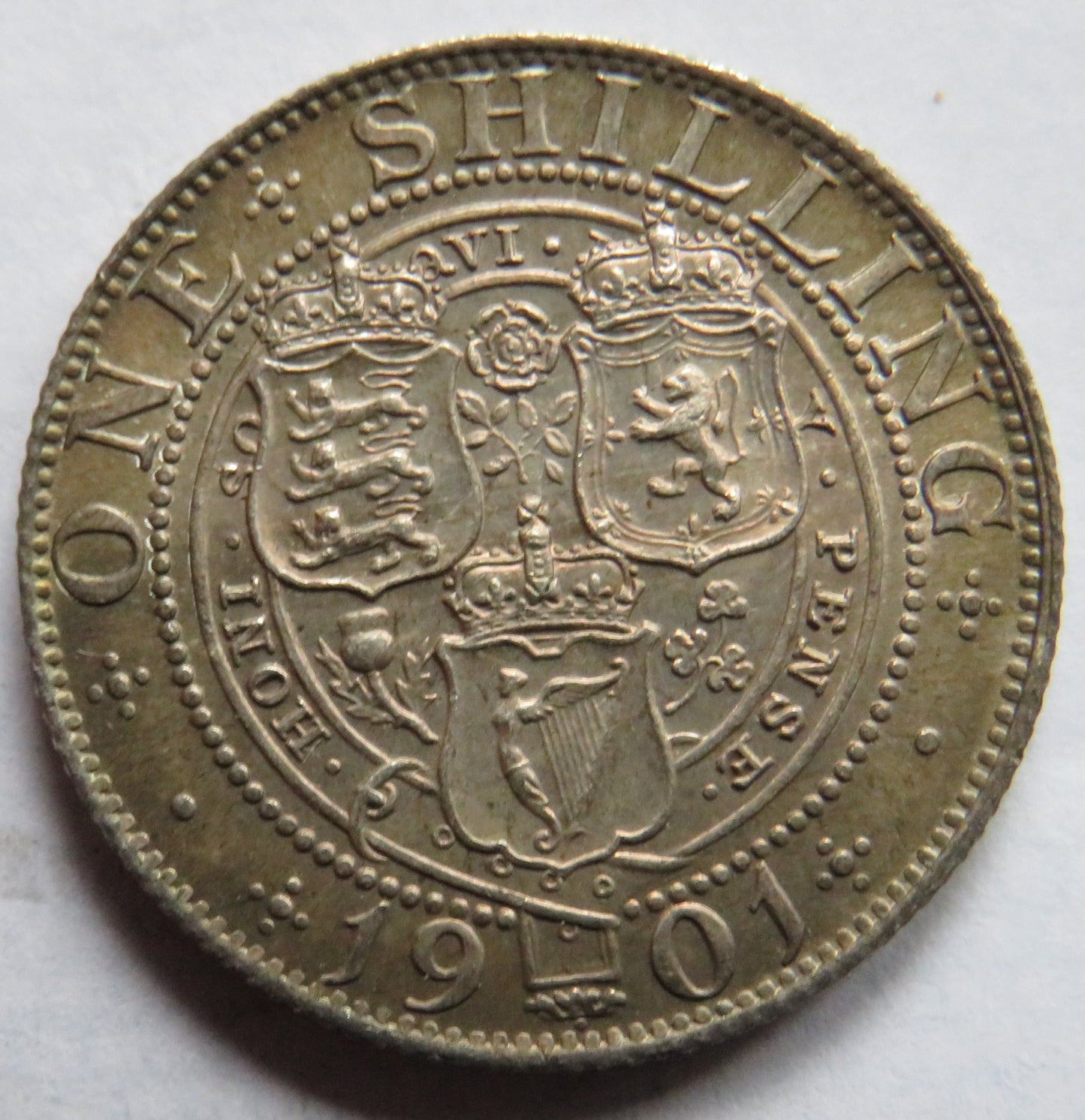 1901 Queen Victoria Silver One Shilling Coin UNC