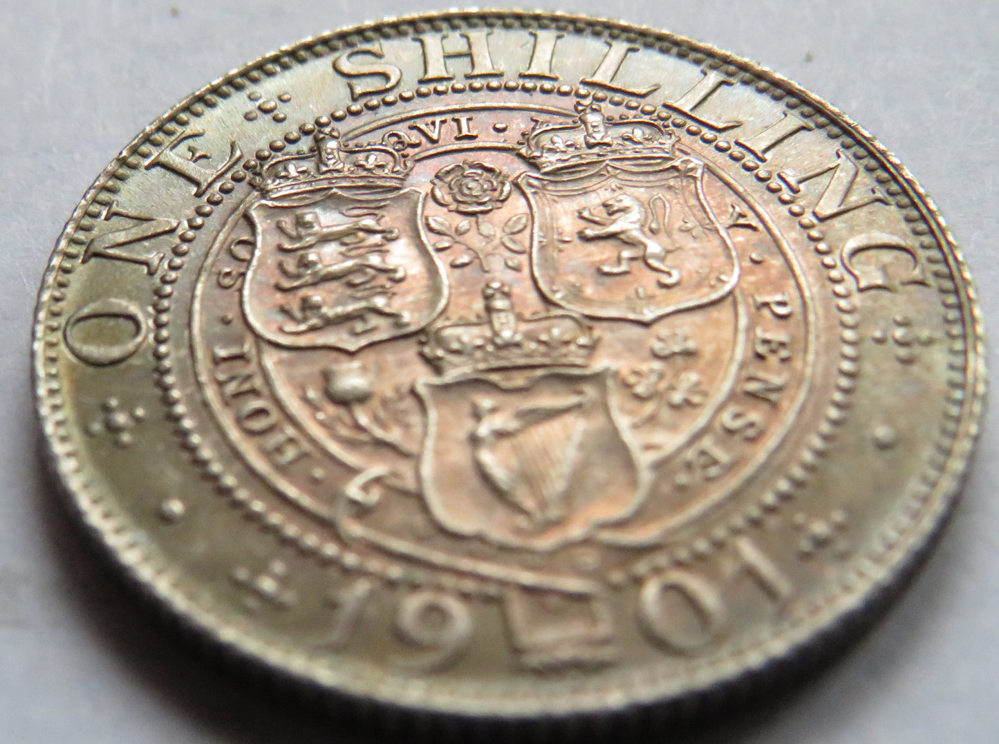 1901 Queen Victoria Silver One Shilling Coin UNC