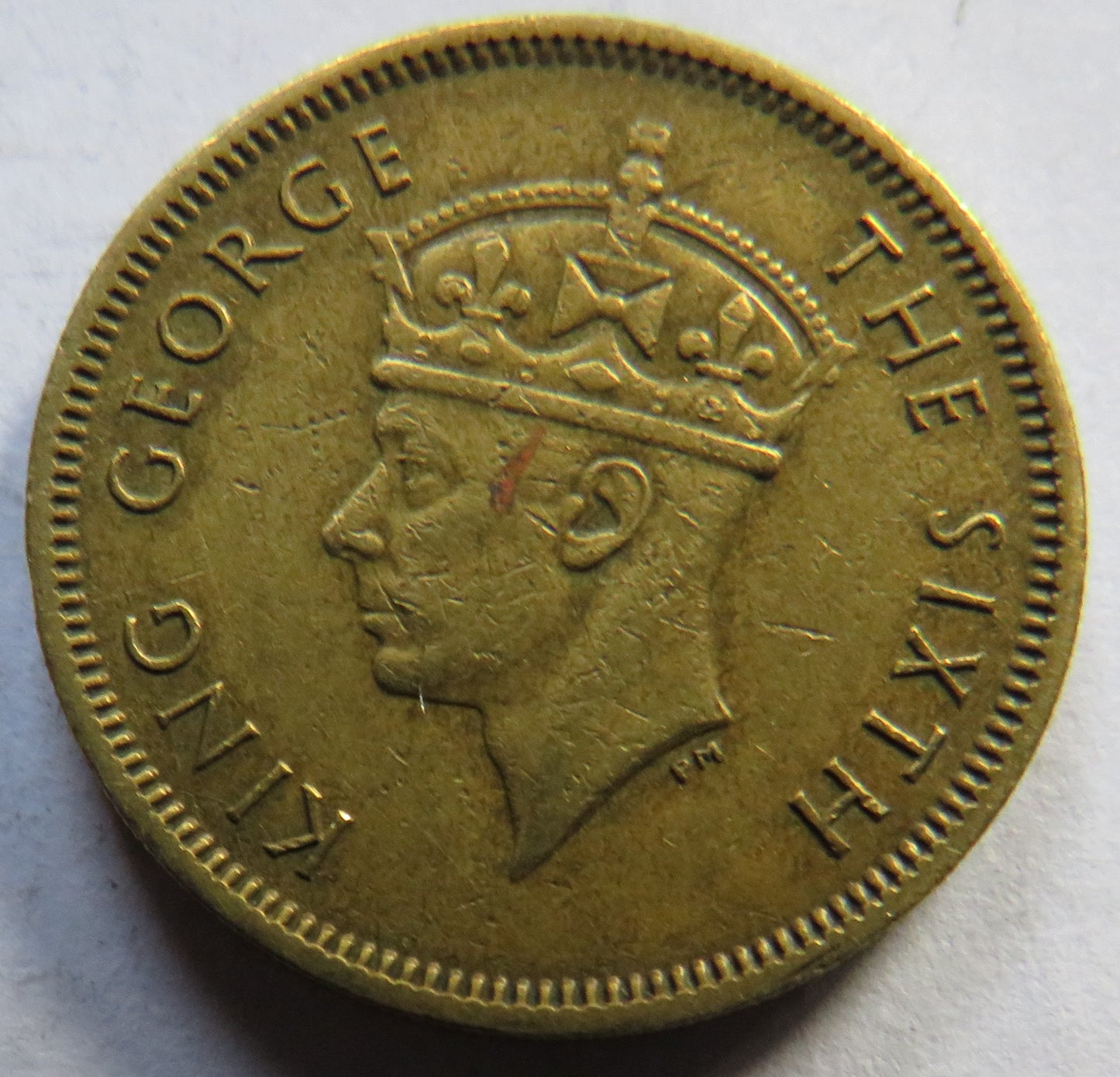 1950 King George VI Hong Kong 10 Cents Coin