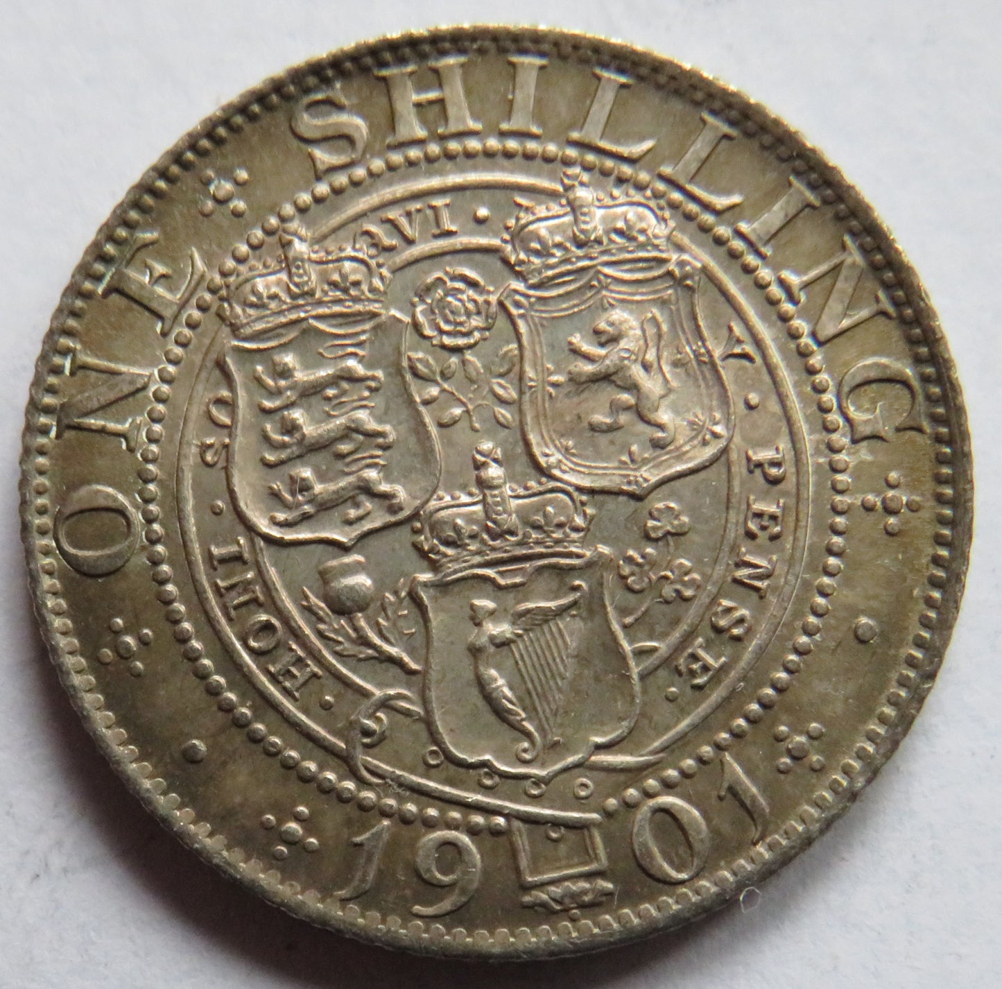 1901 Queen Victoria Silver One Shilling Coin UNC - Great Britain