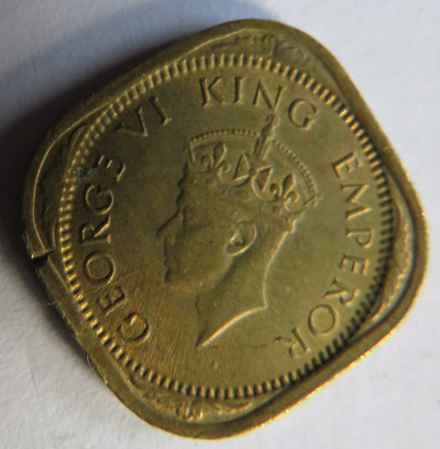 1943 King George VI India 1/2 Anna Coin In High Grade