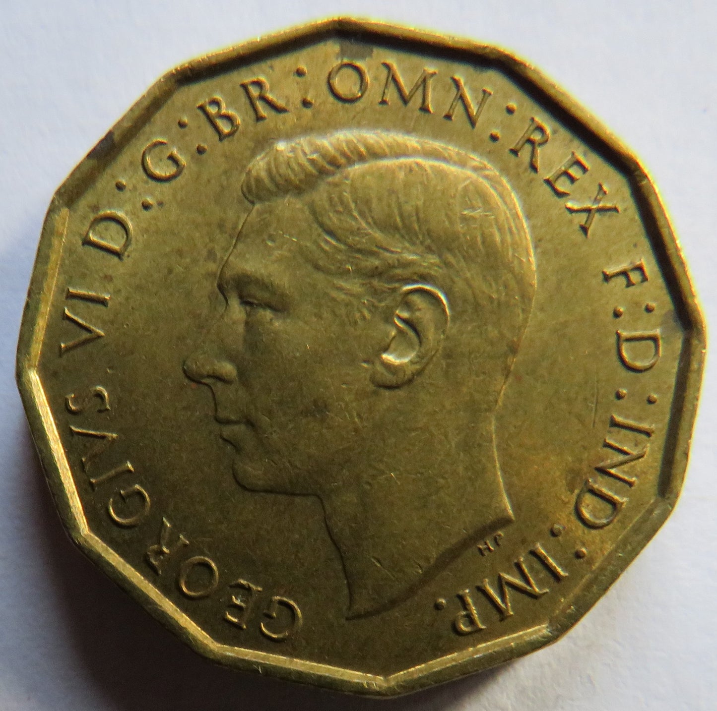 1940 King George VI Brass Threepence Coin In High Grade