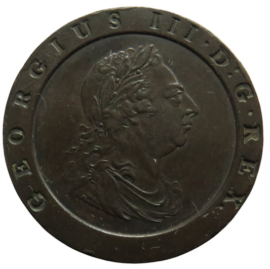 1797 King George III Cartwheel Twopence Coin - Great Britain