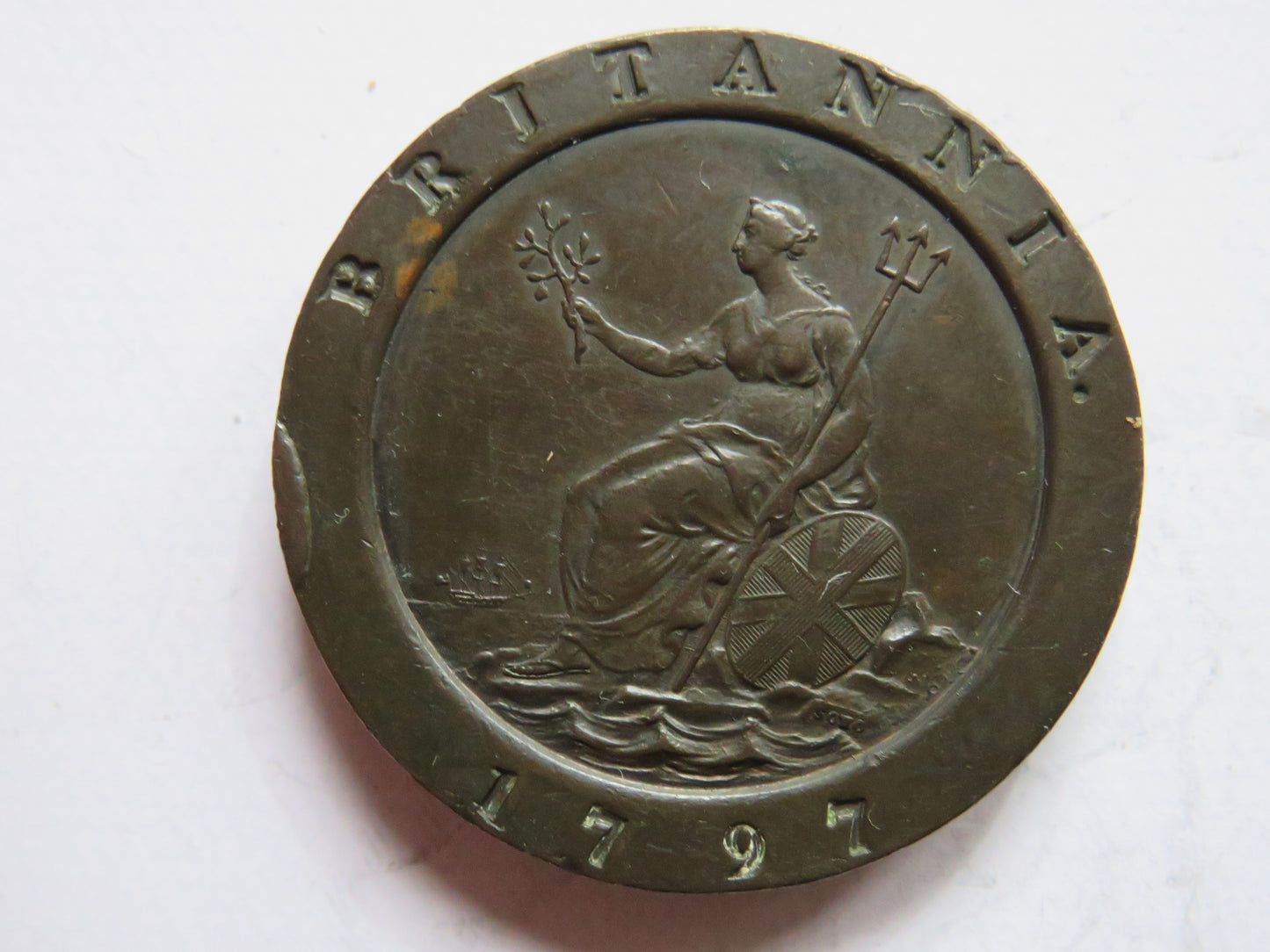 1797 King George III Cartwheel Twopence Coin - Great Britain