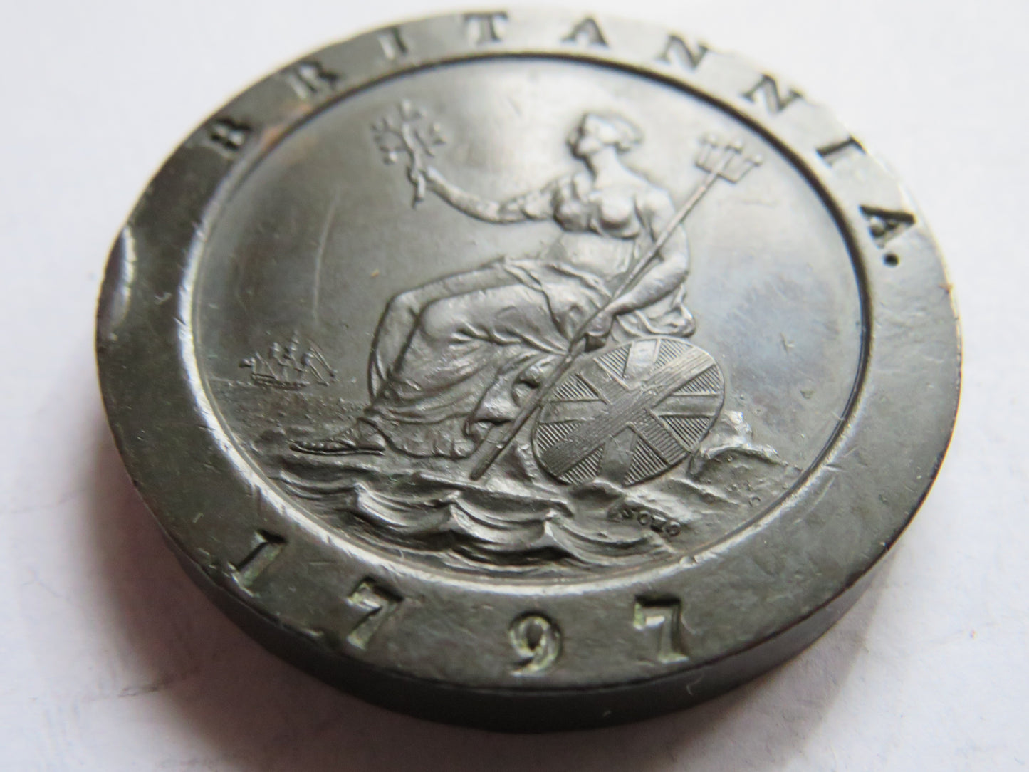 1797 King George III Cartwheel Twopence Coin - Great Britain