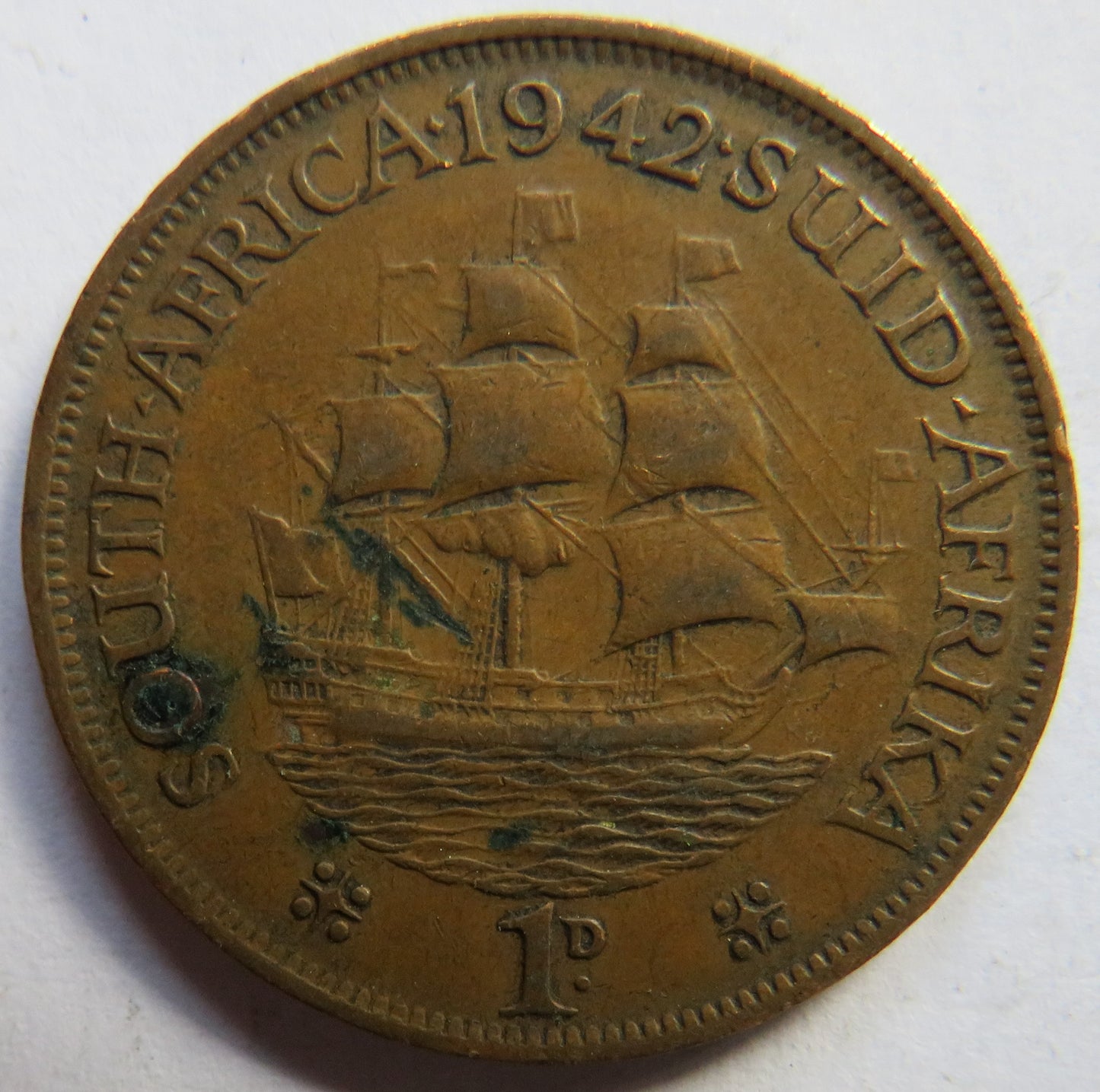 1942 King George VI South Africa One Penny Coin