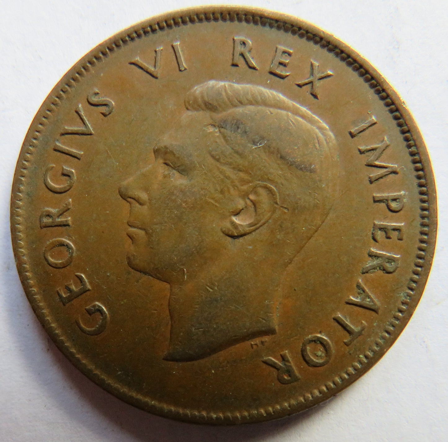 1942 King George VI South Africa One Penny Coin