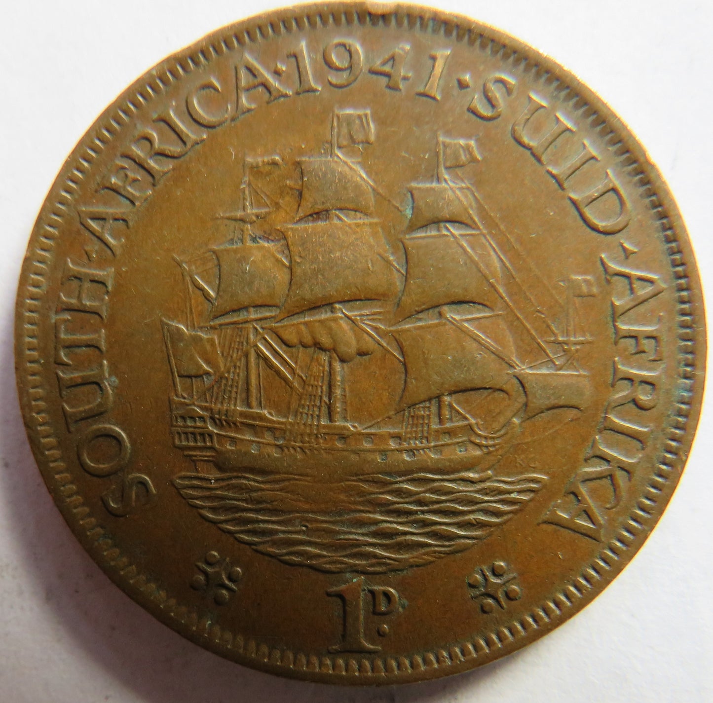 1941 King George VI South Africa One Penny Coin