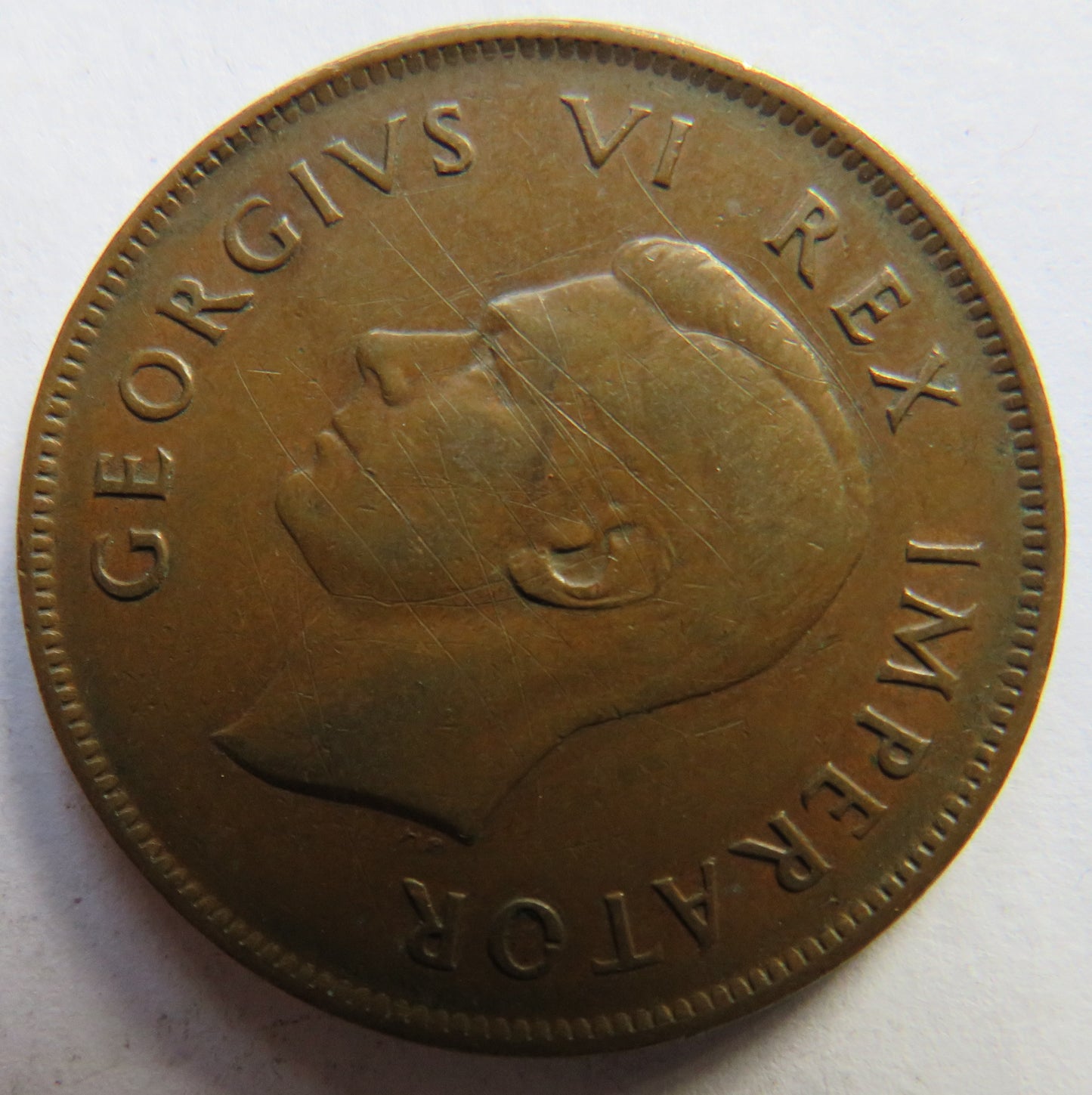 1941 King George VI South Africa One Penny Coin