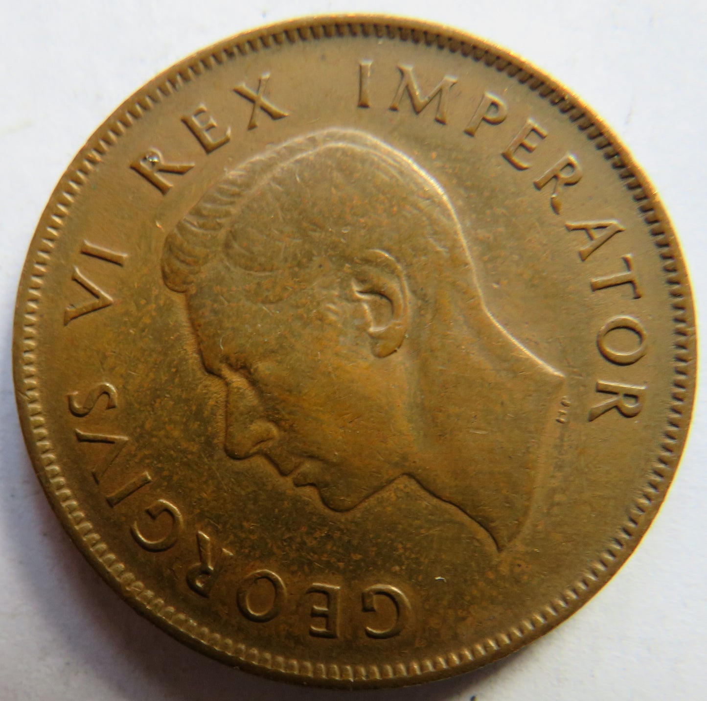 1943 King George VI South Africa One Penny Coin