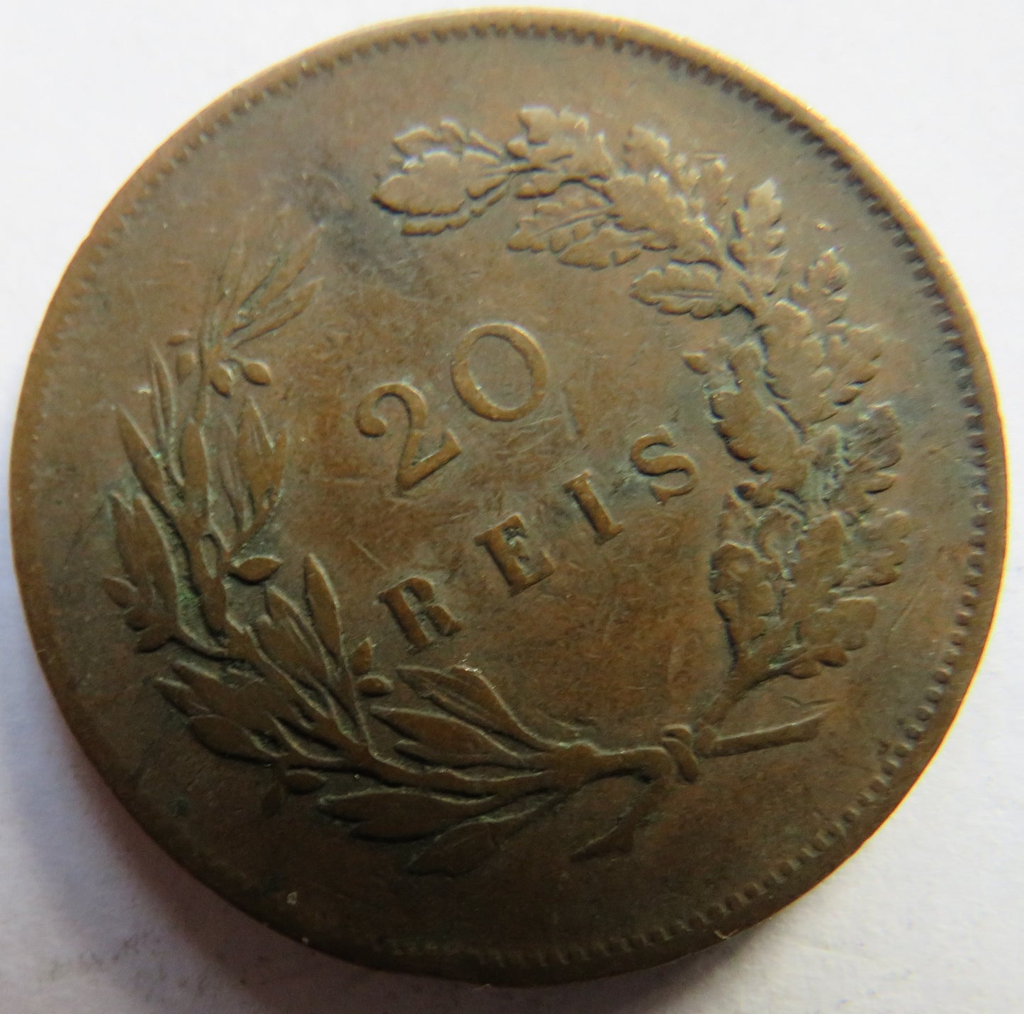 1891 Portugal 20 Reis Coin