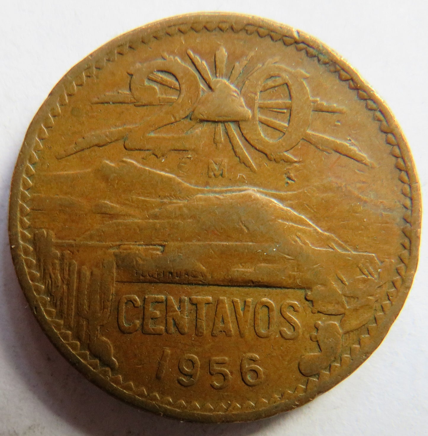 1956 Mexico 20 Centavos Coin