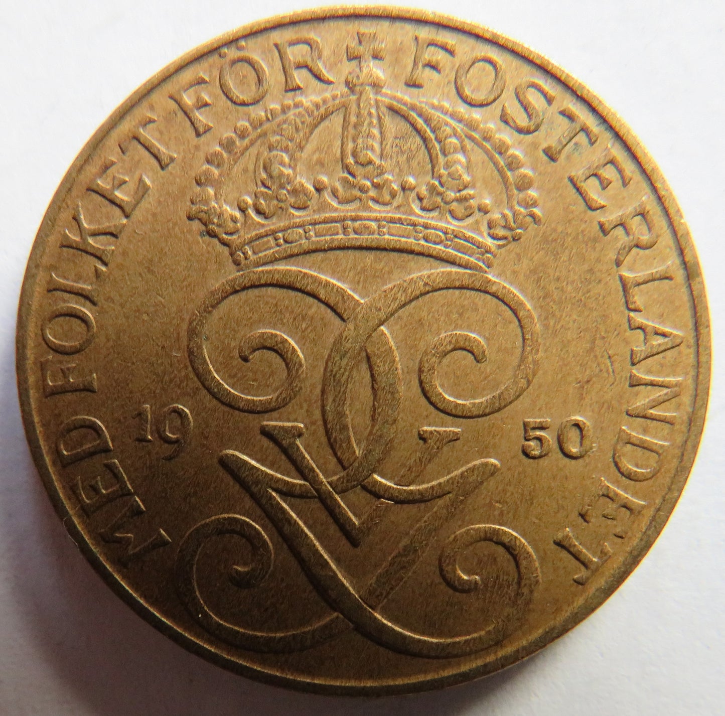 1950 Sweden 5 Ore Coin