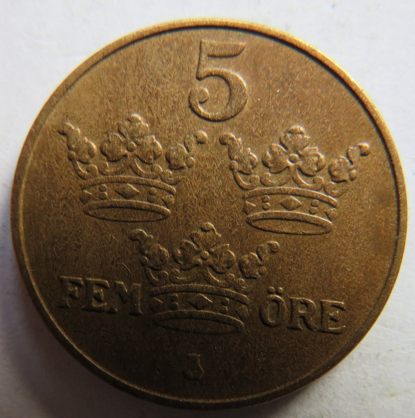 1950 Sweden 5 Ore Coin