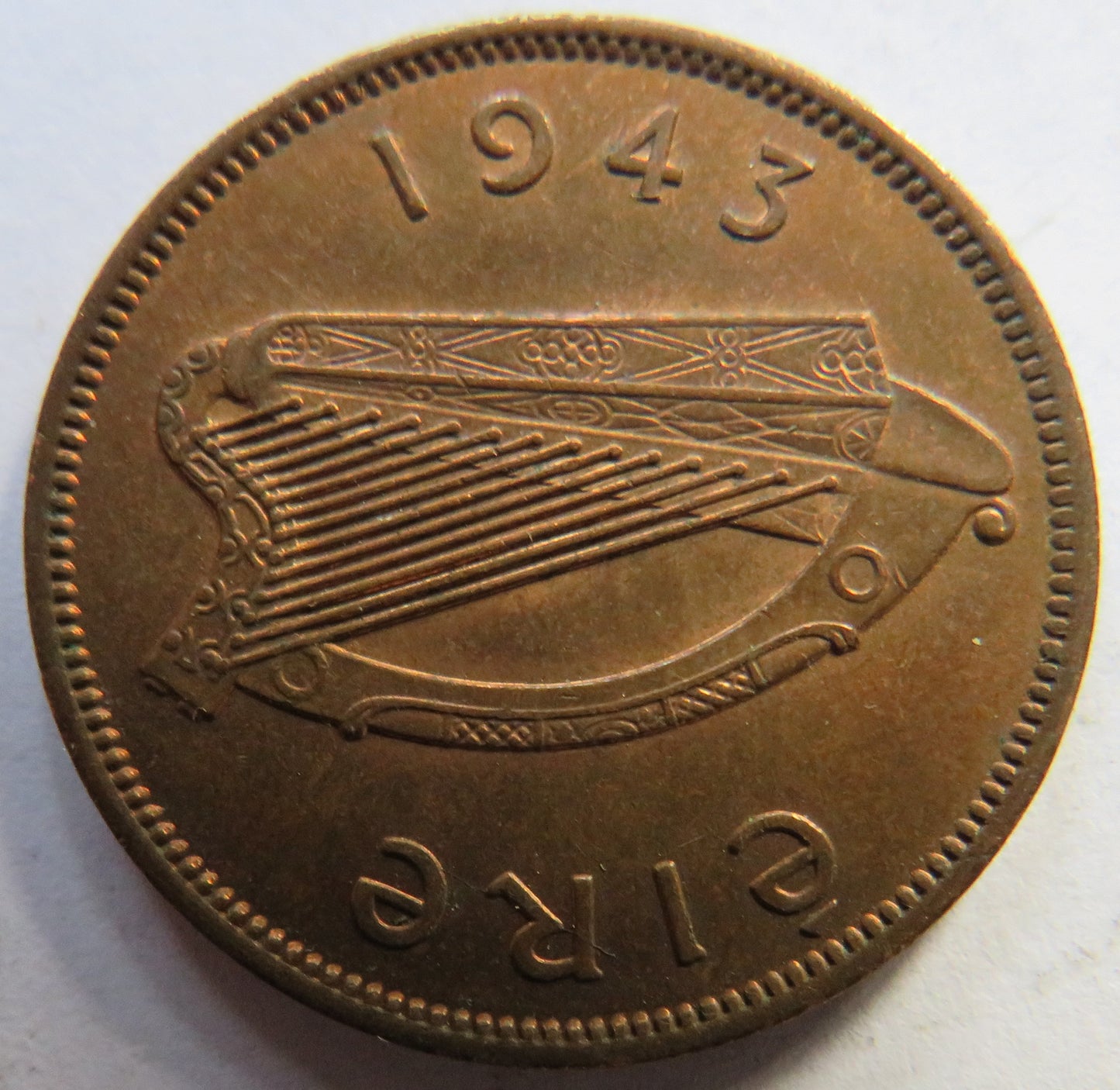 1943 Ireland Eire Halfpenny Coin In High Grade