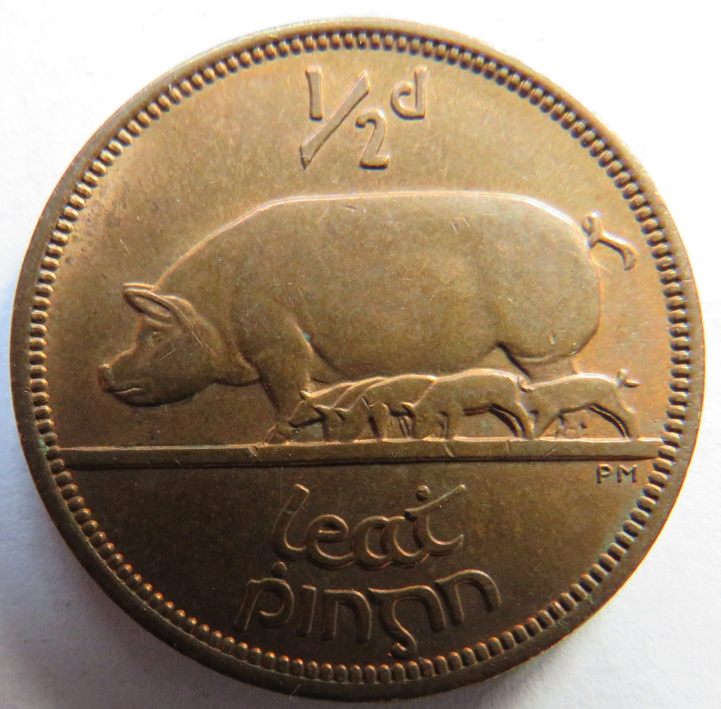 1943 Ireland Eire Halfpenny Coin In High Grade