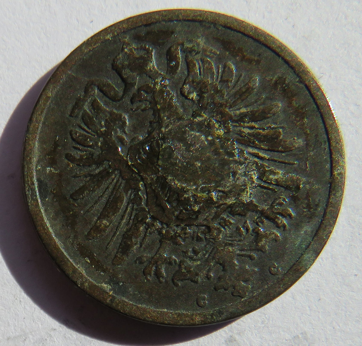 1876-C Germany 2 Pfennig Coin