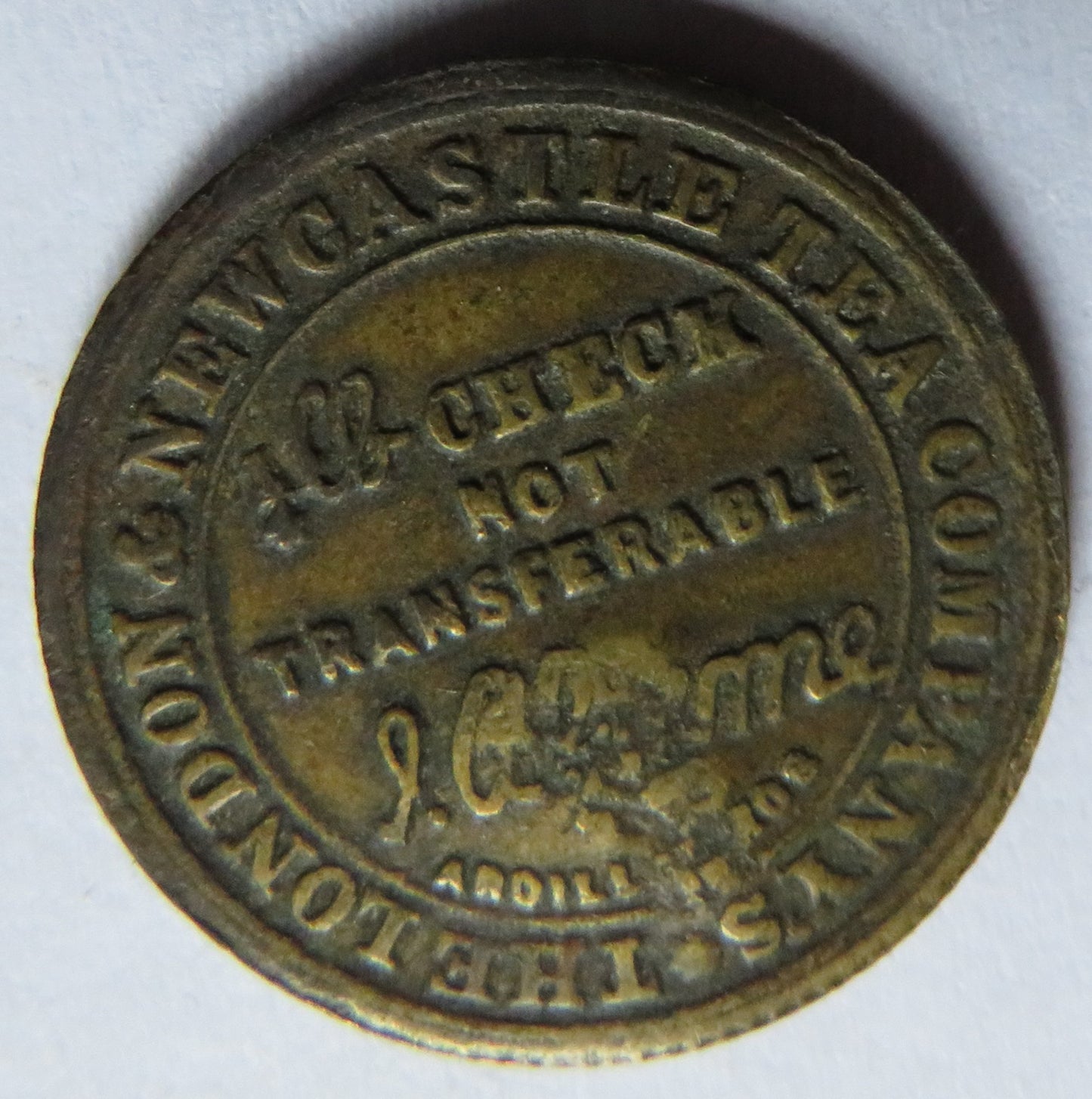1876 The London & Newcastle Tea Company Leith Token F Stamp