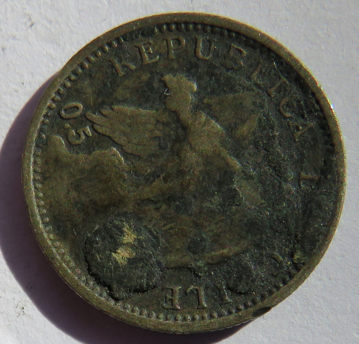 1907 Chile Silver 10 Centavos Coin