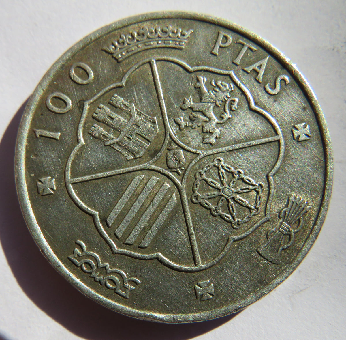 1966 Spain Silver 100 Pesetas Coin