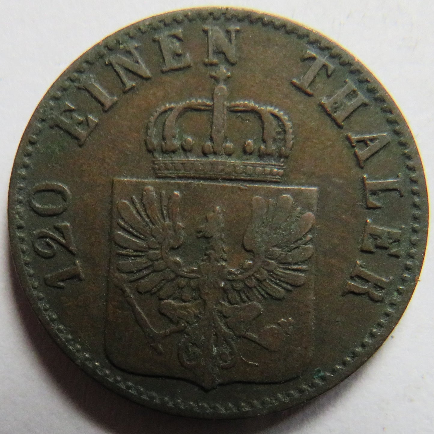 1856-A German States Prussia 3 Pfennig Coin