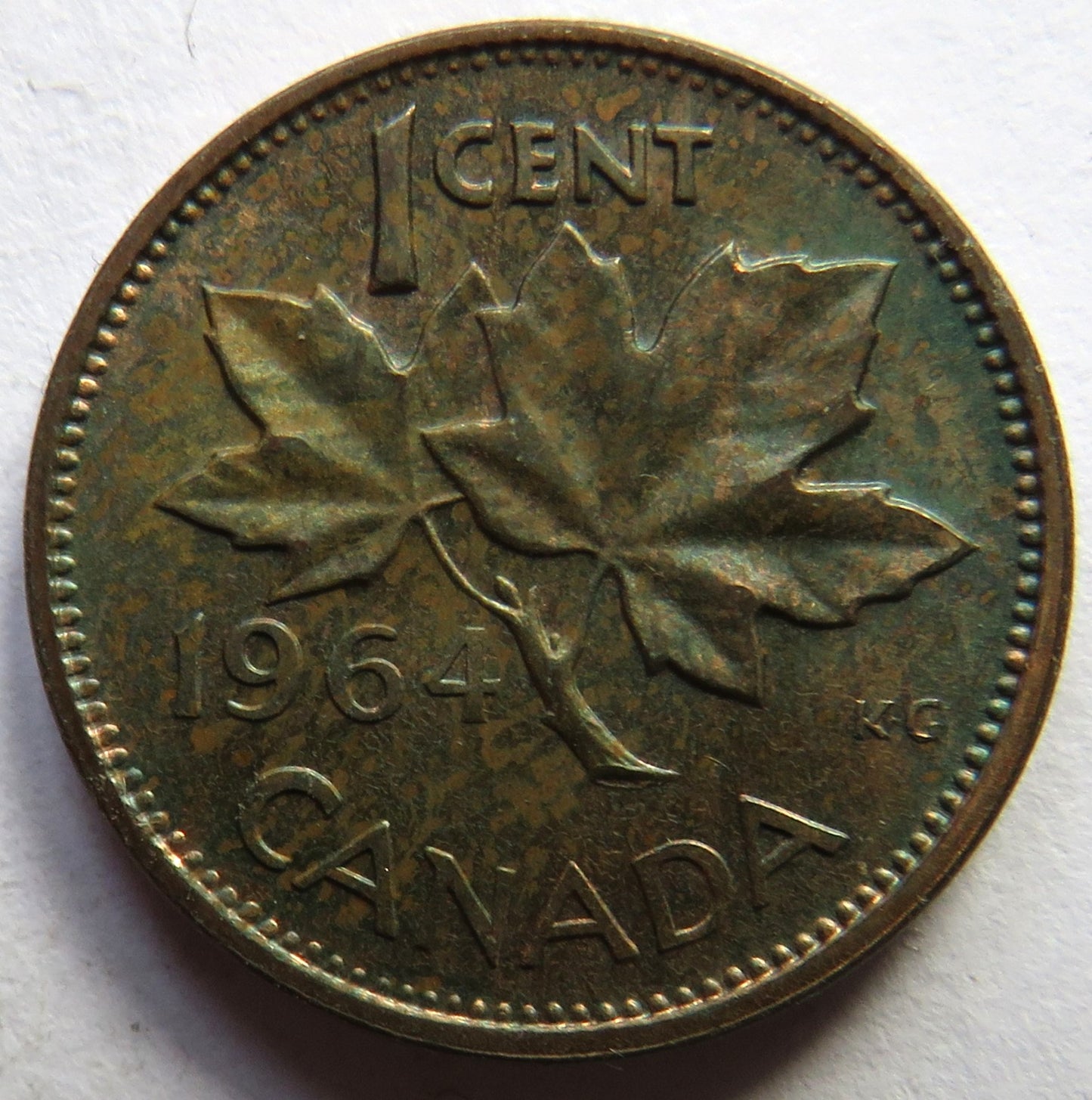 1964 Queen Elizabeth II Canada One Cent Coin