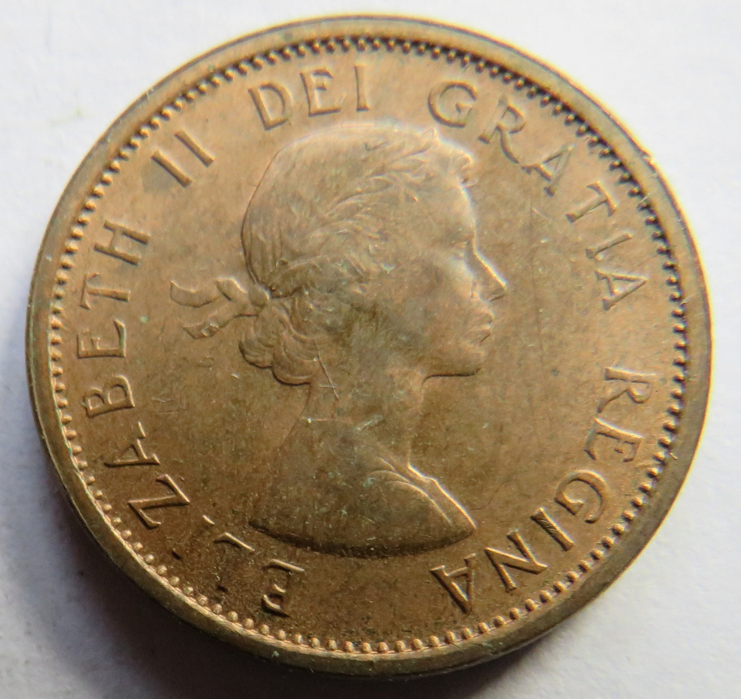 1964 Queen Elizabeth II Canada One Cent Coin
