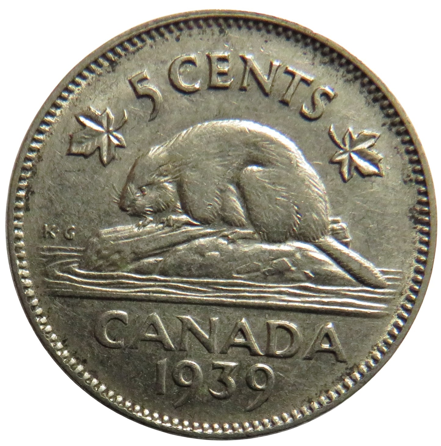 1939 King George VI Canada 5 Cents Coin