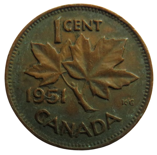 1951 King George VI Canada One Cent Coin
