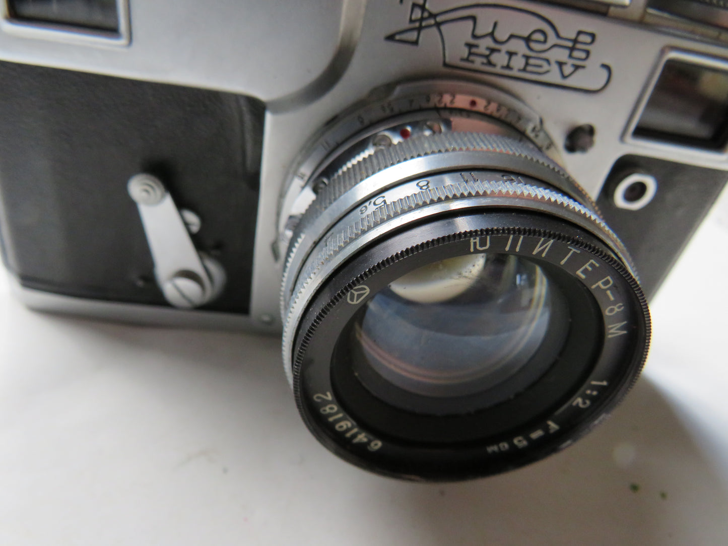 Jupiter-8M 50mm f/2 Lens Mounted On Kiev 4 Camera
