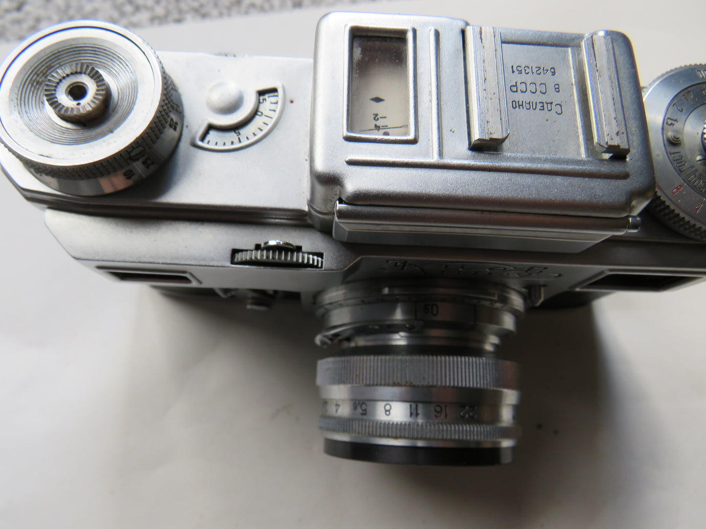 Jupiter-8M 50mm f/2 Lens Mounted On Kiev 4 Camera