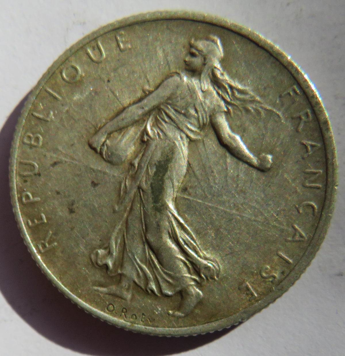 1916 France Silver 2 Francs Coin