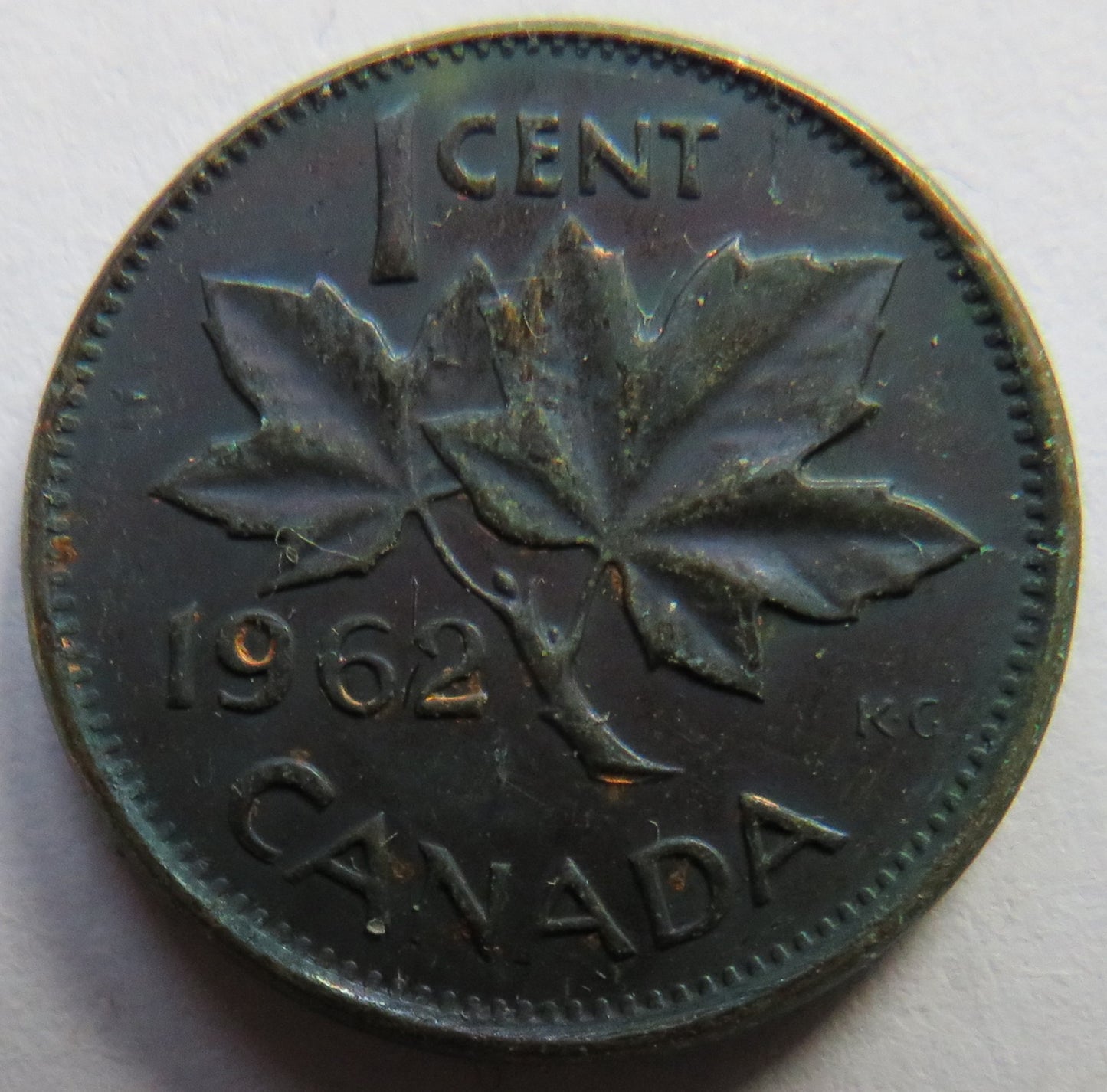 1962 Queen Elizabeth II Canada One Cent Coin