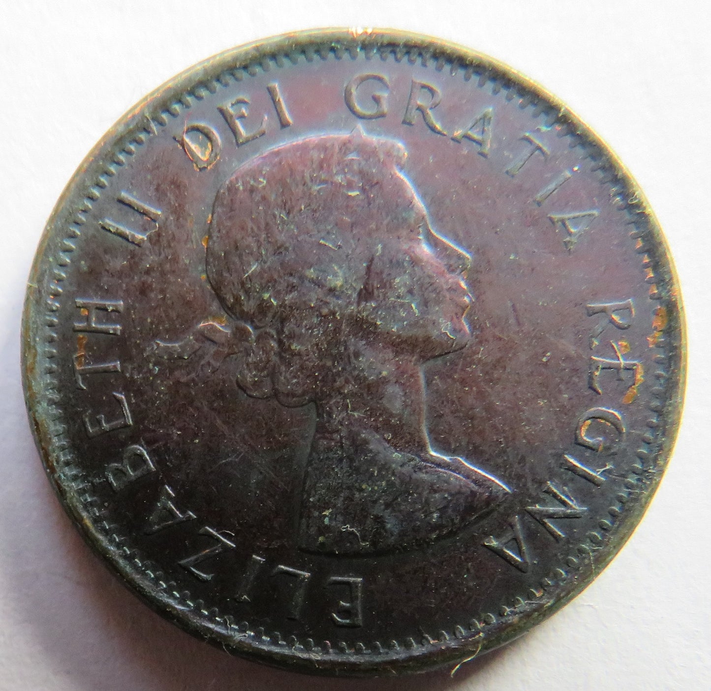 1962 Queen Elizabeth II Canada One Cent Coin