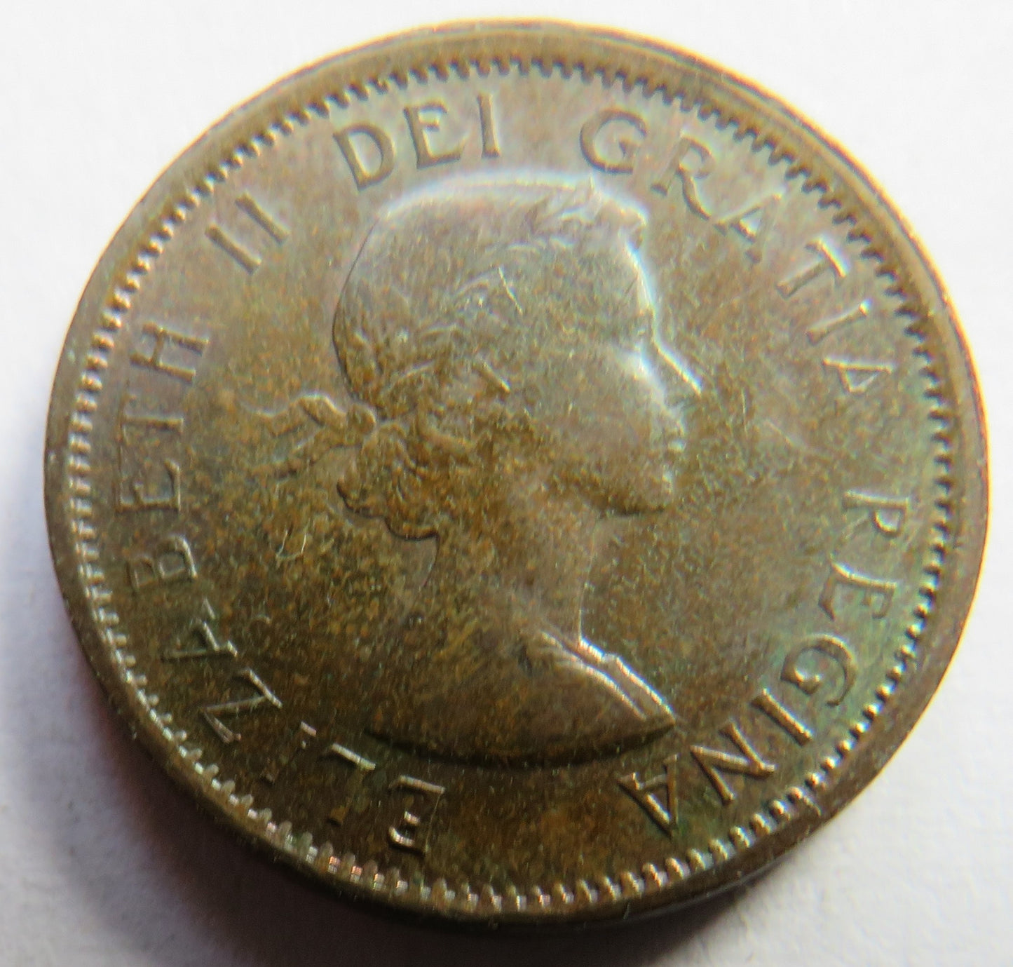 1964 Queen Elizabeth II Canada One Cent Coin