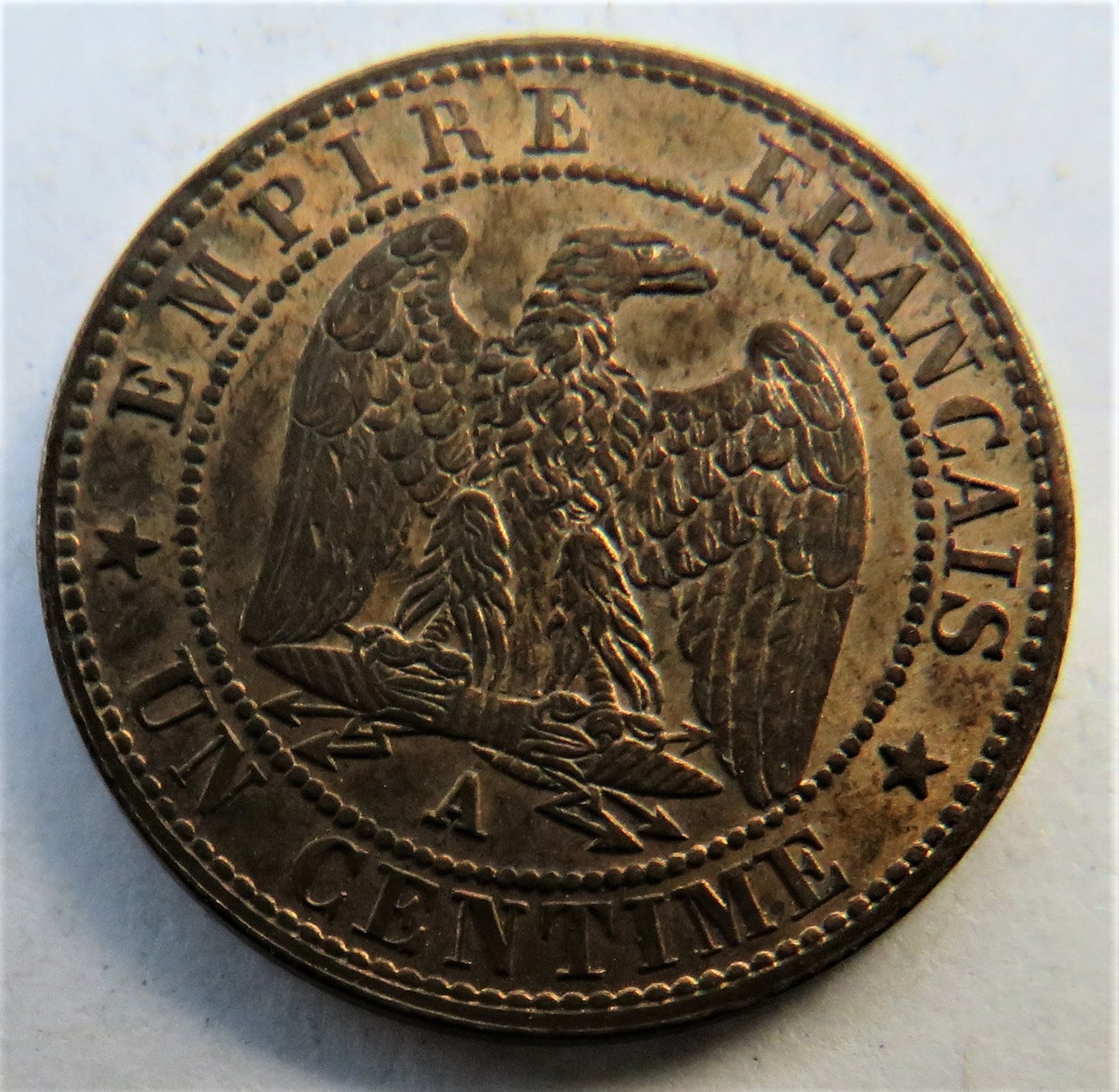 1861-A France One Centime Coin In High Grade