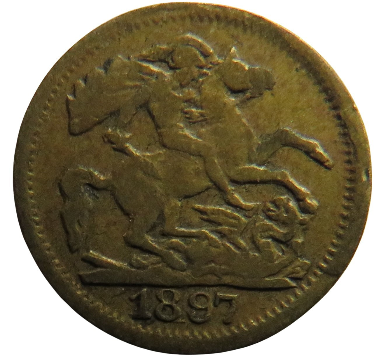 1897 Imitation Sovereign Bavarian Spielmarke Token / Coin