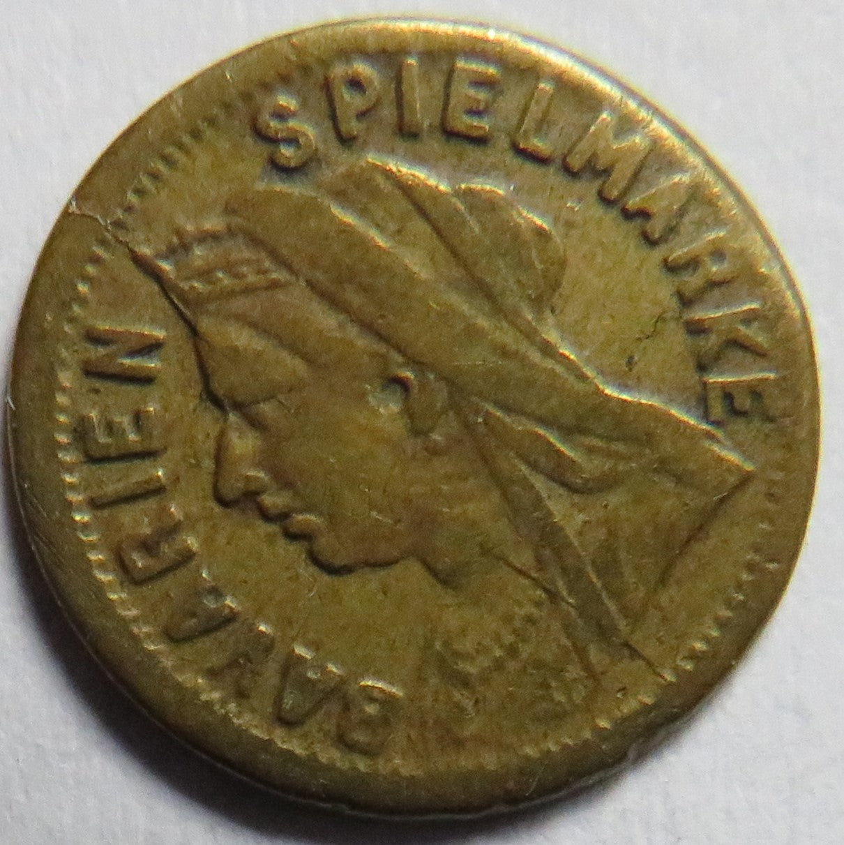 1897 Imitation Sovereign Bavarian Spielmarke Token / Coin
