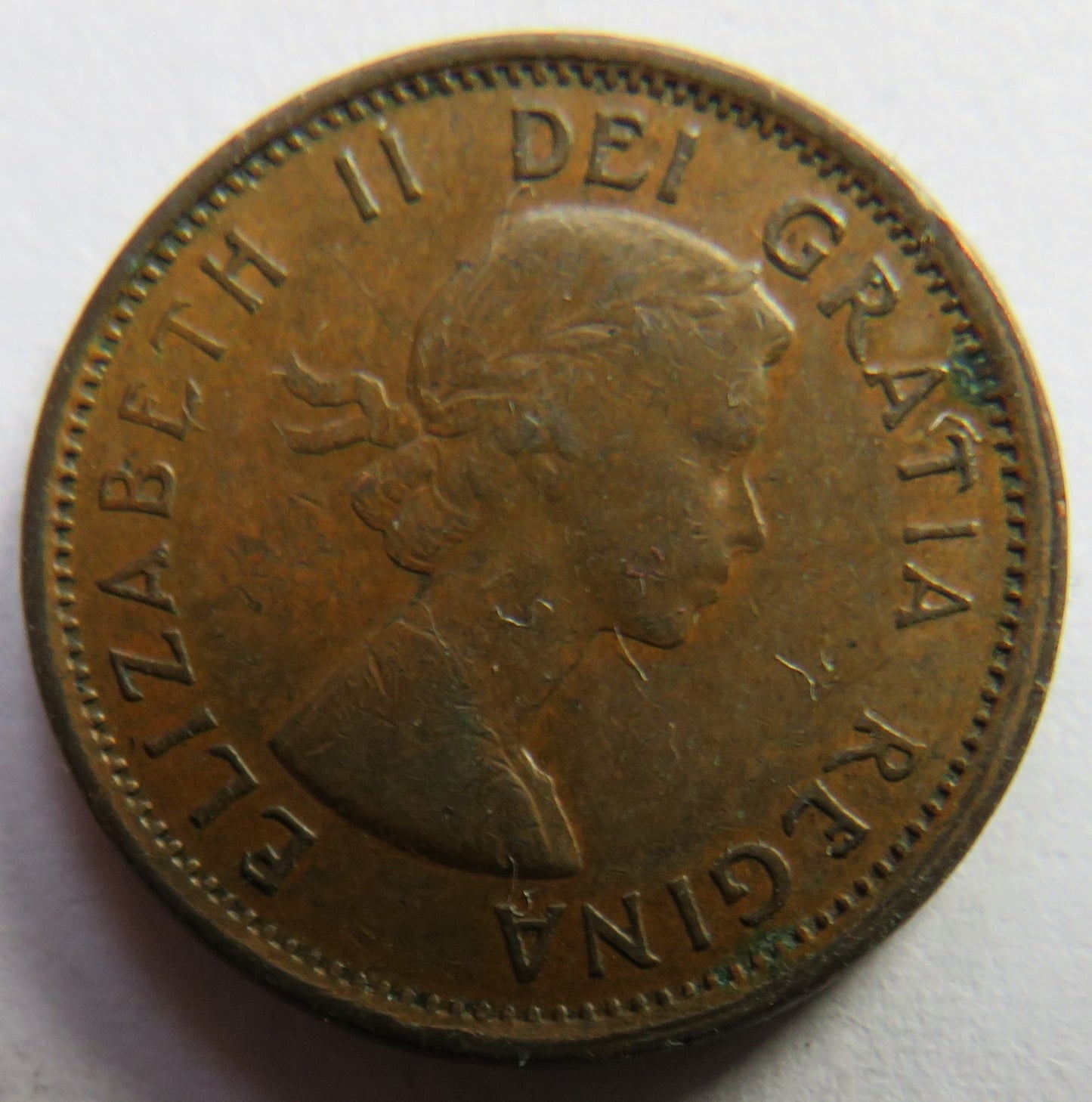 1961 Queen Elizabeth II Canada One Cent Coin