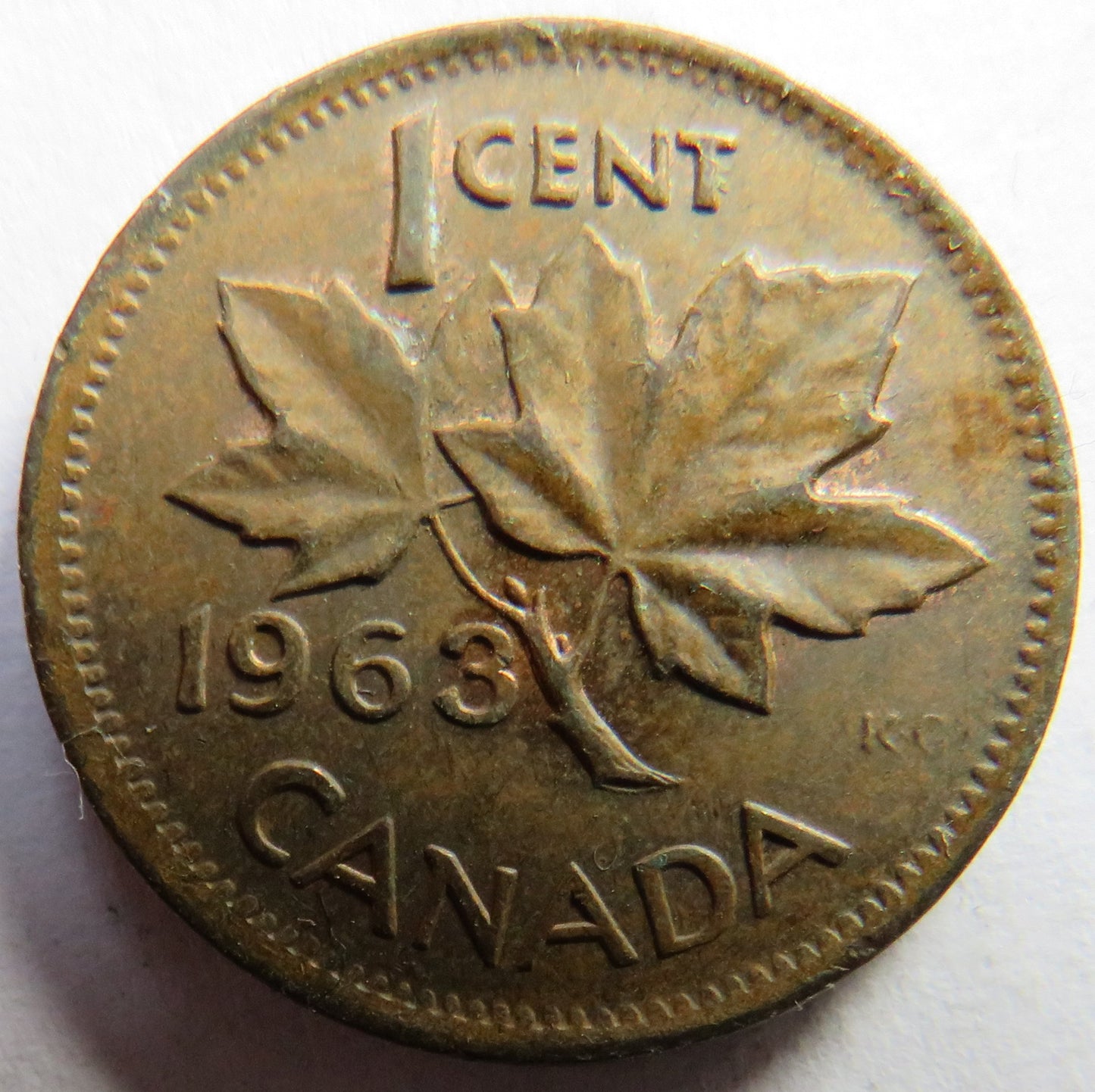 1963 Queen Elizabeth II Canada One Cent Coin