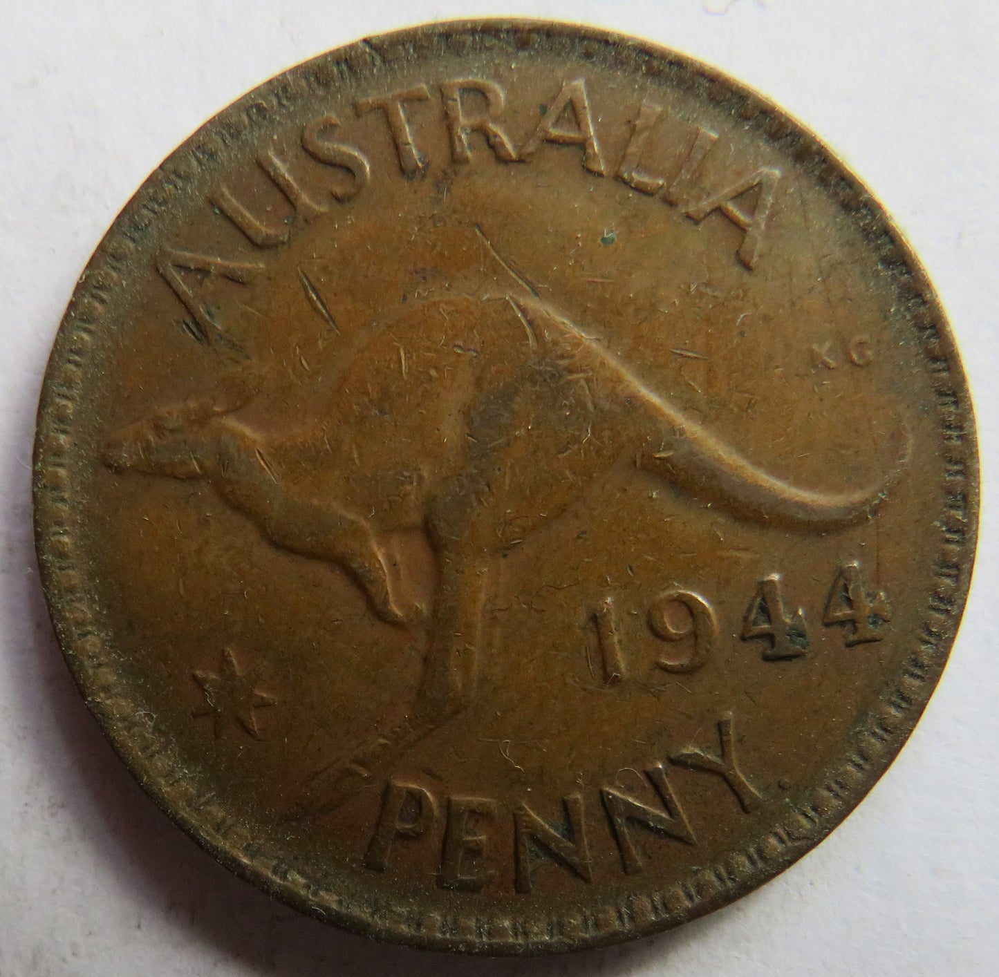 1944 King George VI Australia One Penny Coin