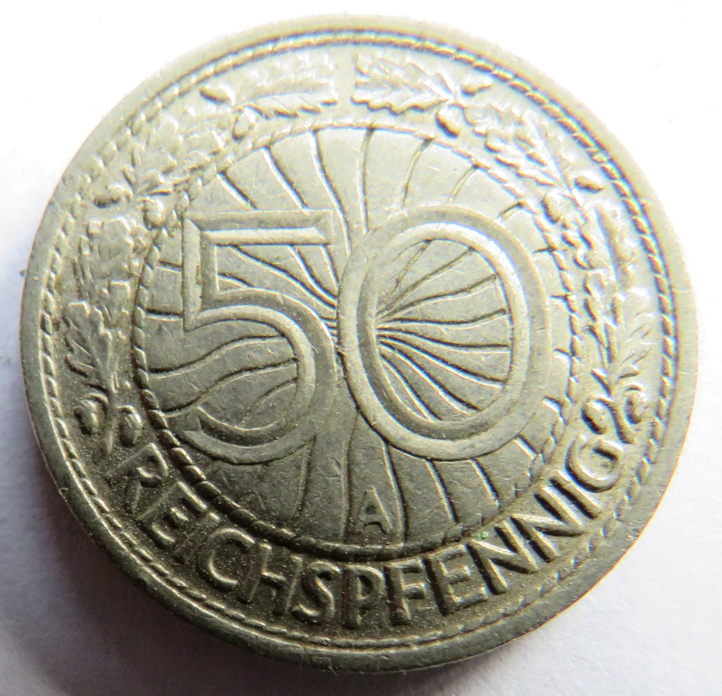 1928-A Germany - Weimar Republic 50 Reichspfennig Coin