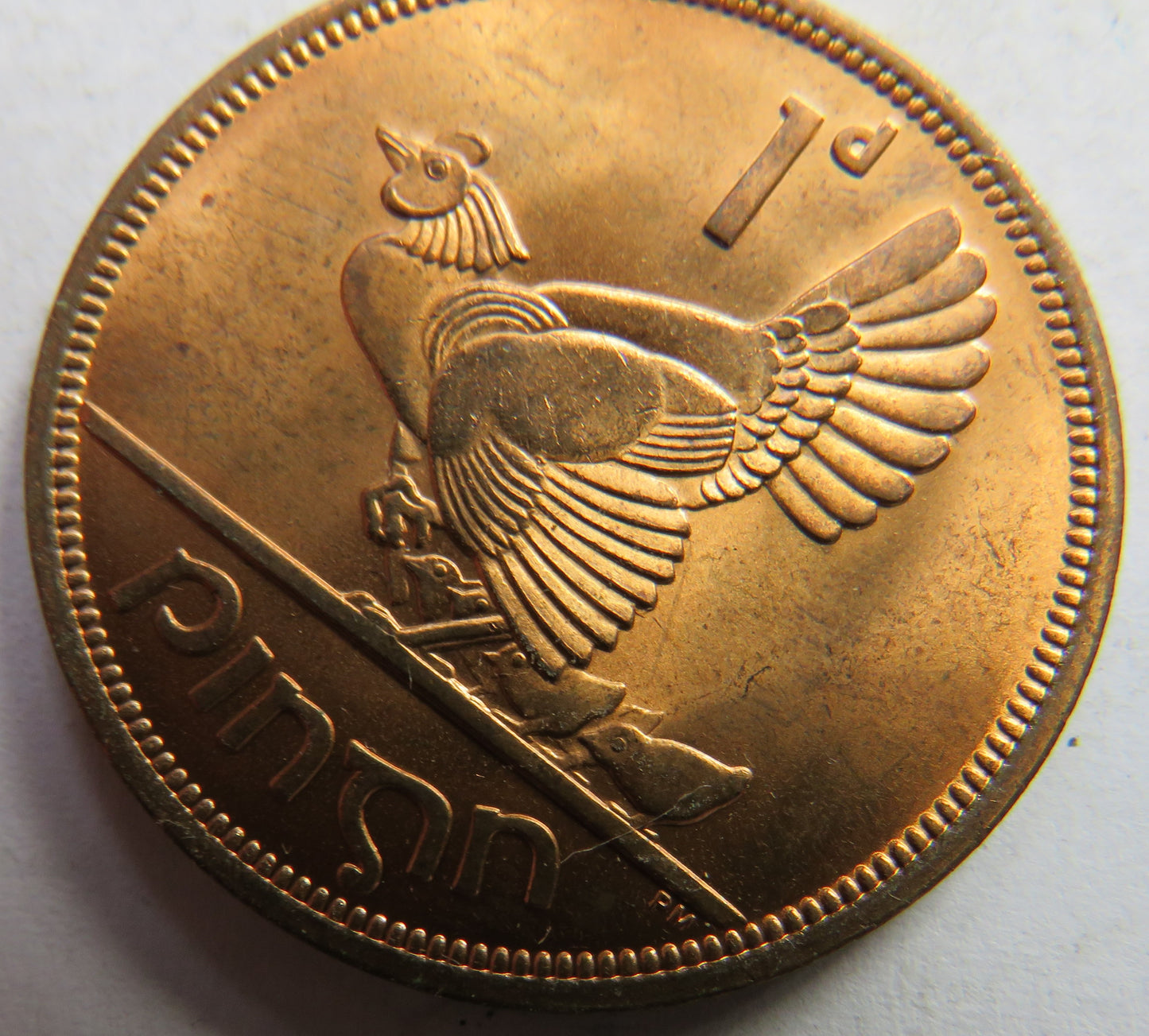 1968 Ireland One Penny Coin In High Grade