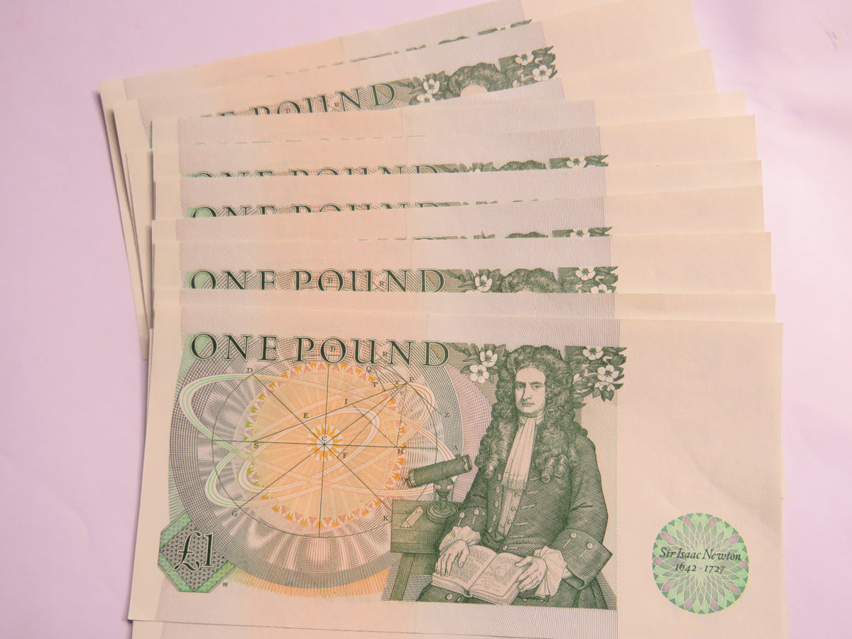 Consecutive Run of 11 Bank of England £1 Banknotes BS40
